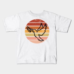 Retro Sunset Dove Kids T-Shirt